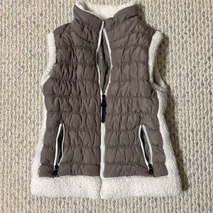 Calvin Klein Performance Taupe Quilted Vest with Sherpa